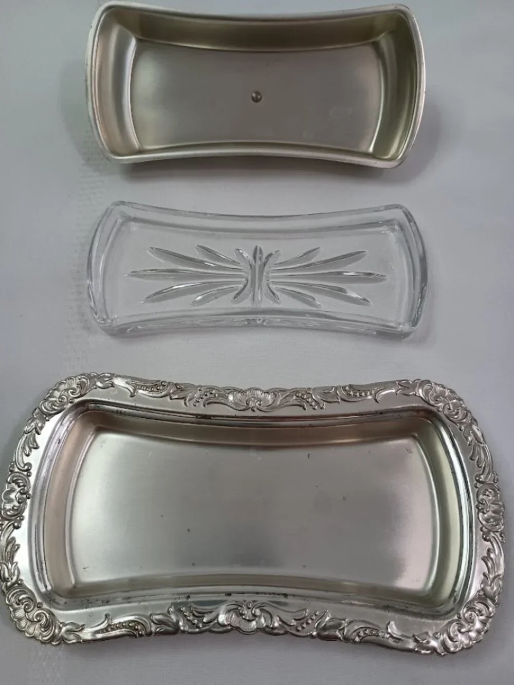 Vintage WMF Ikora Silver Plated Butter Dish with Swirl Brushed Finish
